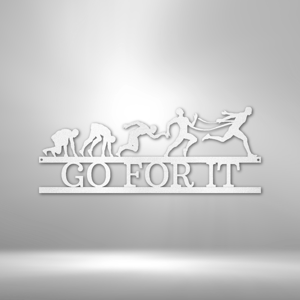 Evolution of Running - Steel Sign for Fitness Wall Deco